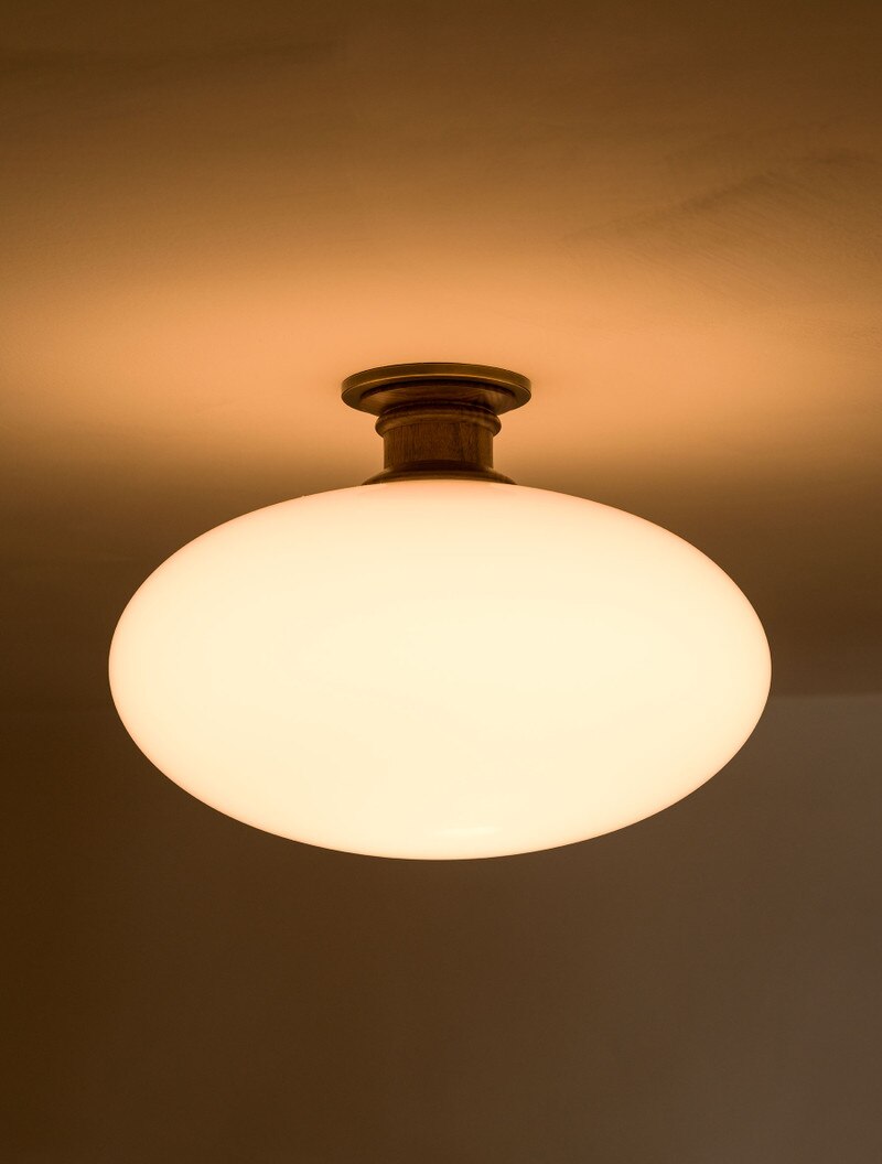 Dossier Flush 16" in Bronze, Black Walnut and Matte White Glass